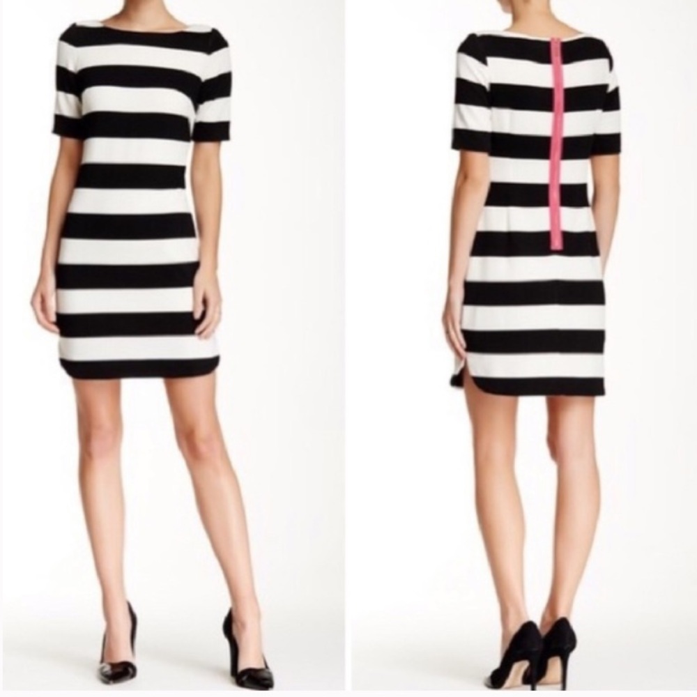 Eliza J Black/White Striped Dress